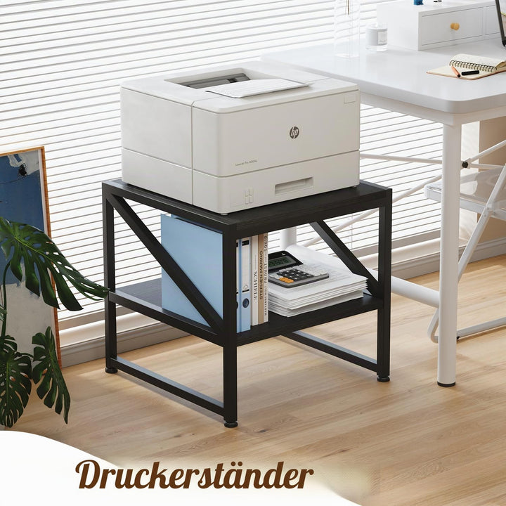 Beistelltisch Wohnzimmer 50x50x51,5 cm, Couchtisch mit 2 Ebenen bis 90 kg belastbar, Industrie-Desig