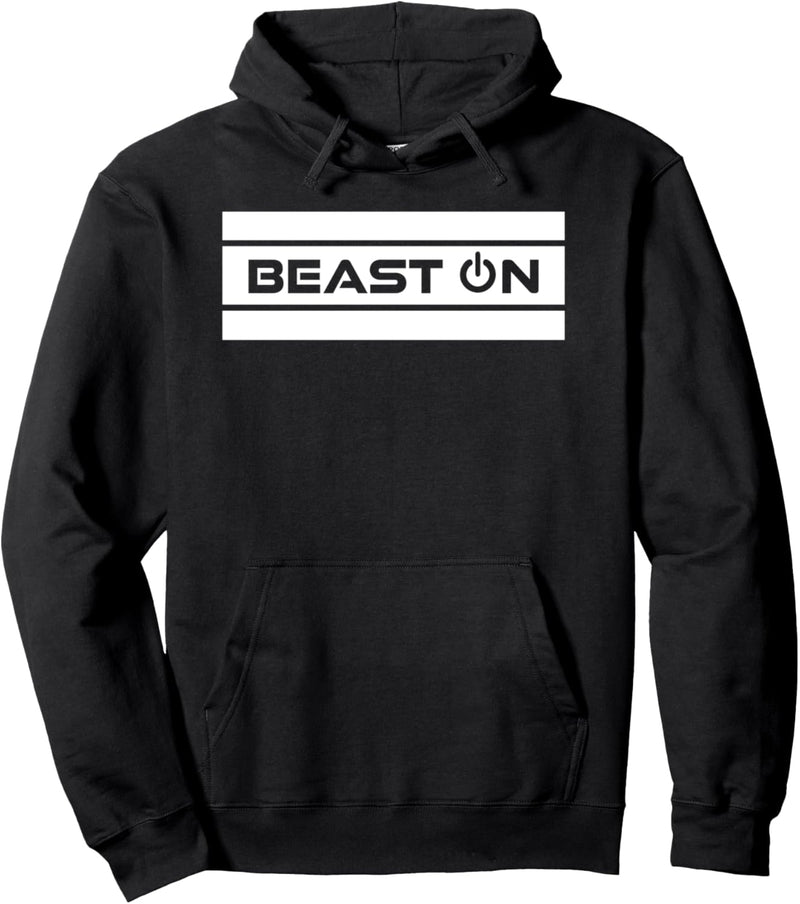 Beast ON Modernes Fitness Schlichtes Gym Motivation Pullover Hoodie