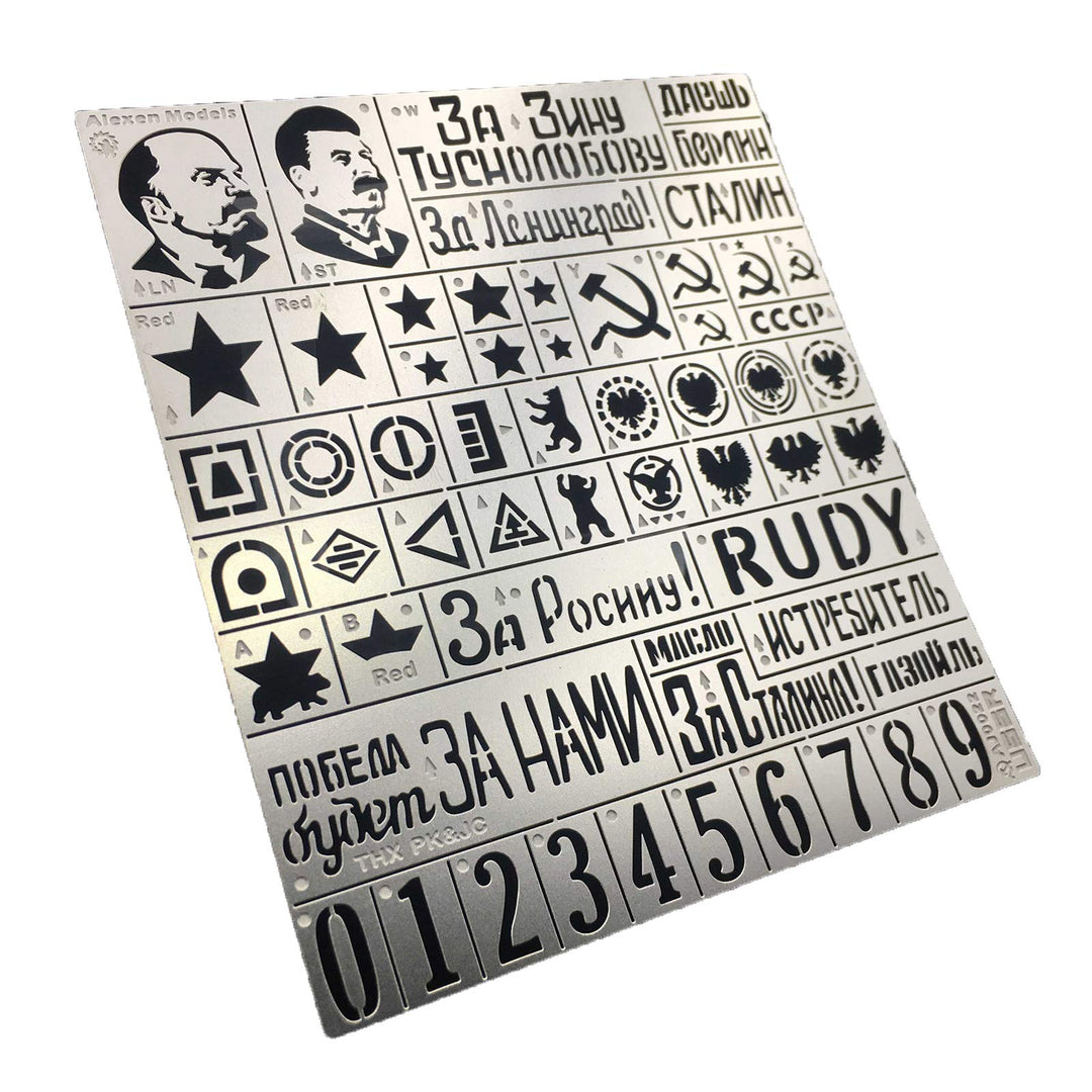SHEAWA Schablonenschablone Leckage Spritzplatte Modellwerkzeuge AJ0022 für 1/35 WWII UdSSR Panzer Fa
