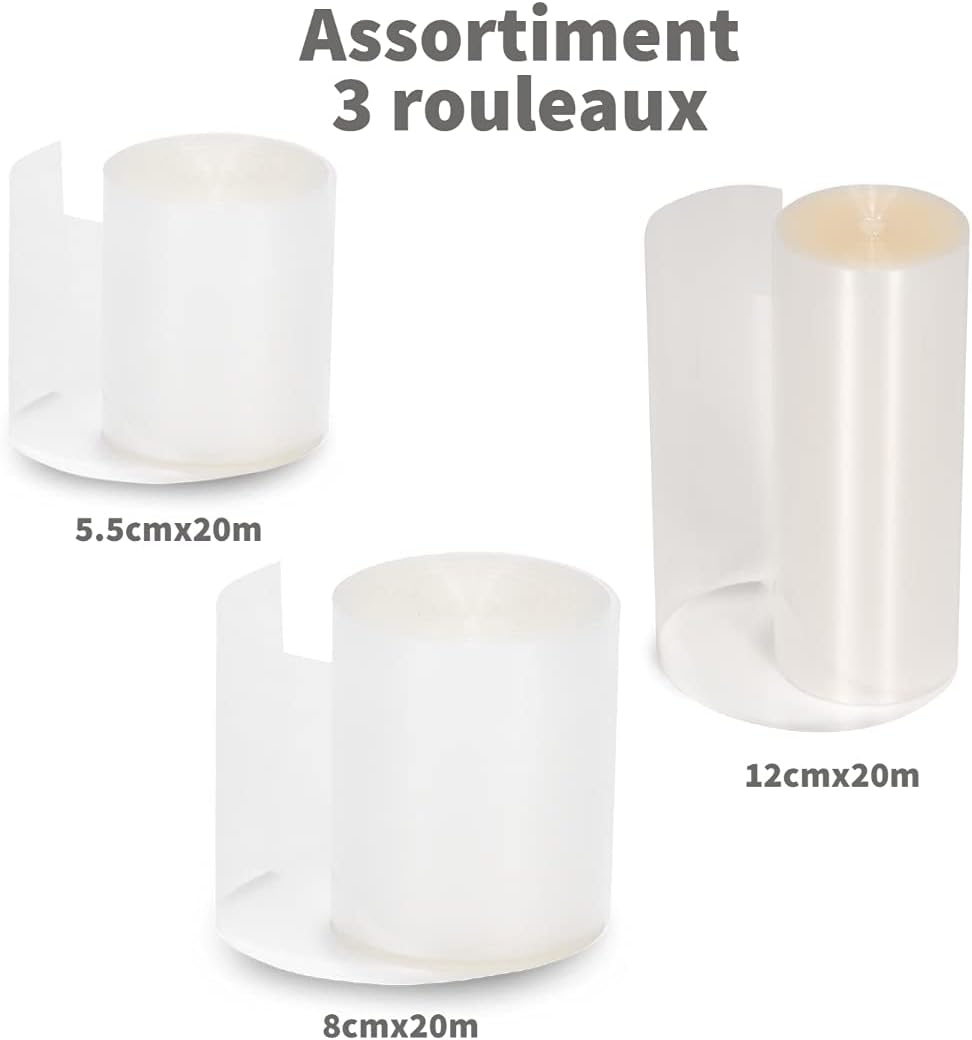 patisse Set mit 3 Rollen Rhodoid-Hemdfolie 5,5 cm x 20 m + 8 cm x 20 m + 12 cm x 20 m Lot de 3 : 5,5