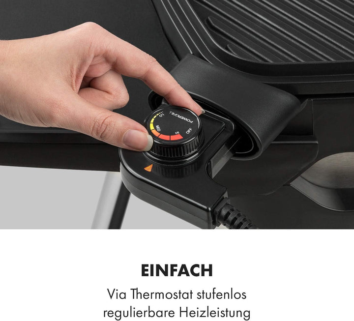 Klarstein Gatsby Elektrogrill Standgrill Tischgrill, Leistung: 2000 W, EasyGrill Concept, Grillfläch