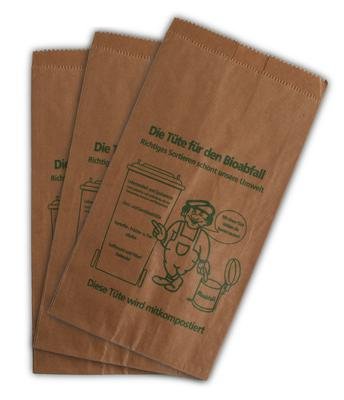 400 Bioabfalltüten Papier braun 9,5 l Biomülltüten Kompostbeutel Mülltüten Müllbeutel Bio 20 + 16 x
