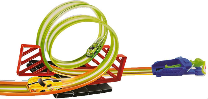 Leuchtende Spielzeugbahn Doppelte Todesrunde mit Auto Piste Autos Piste Track Piste Autos flexibel T
