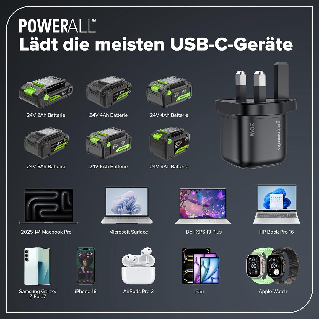 Greenworks 24V Akku-Bohrschrauber Bürstenlos 45 Nm, Leichtgewicht, LED-Licht, 18+1 Drehmomentstufen,