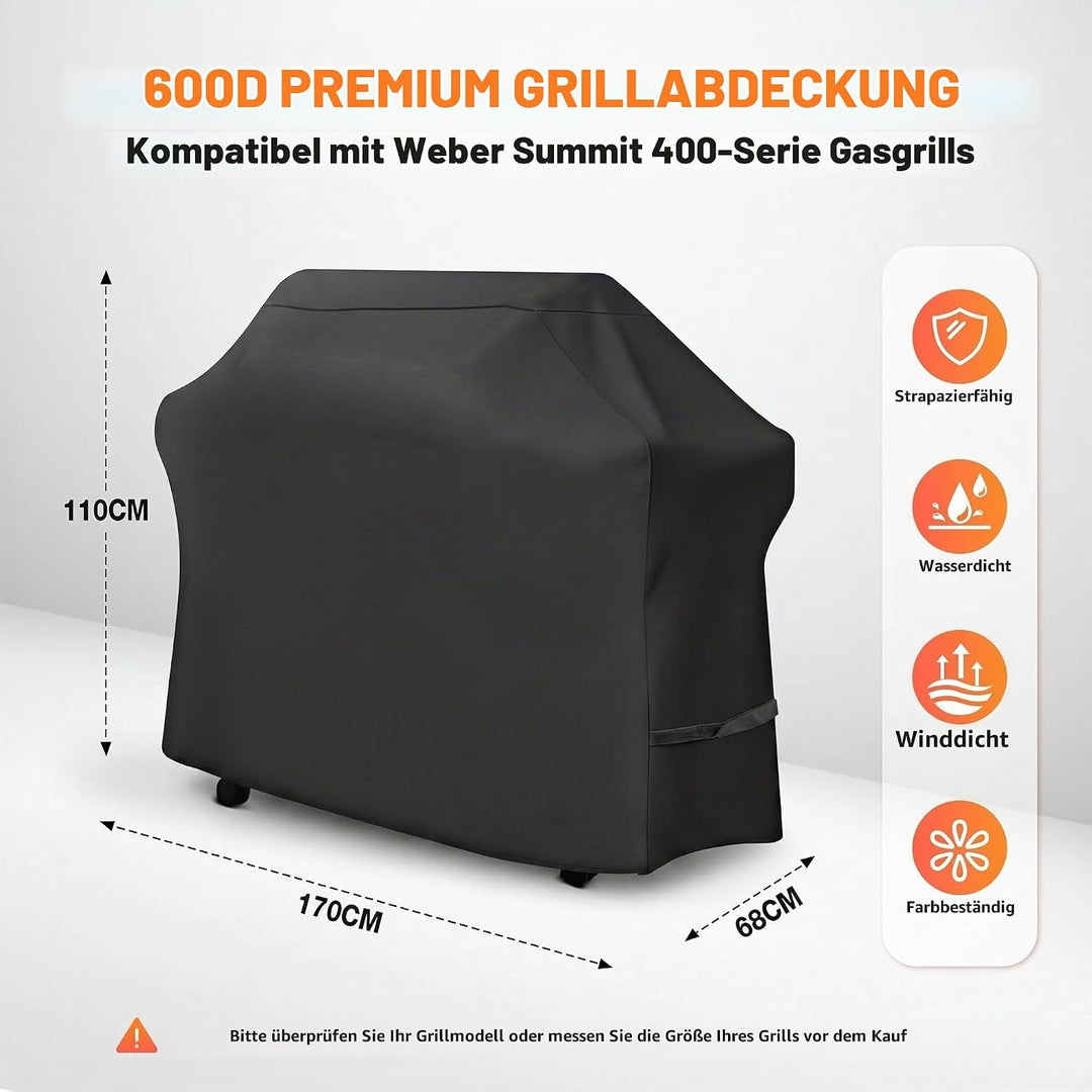 170cm Grill Abdeckung für Weber Summit 400 Series Gas Grill, Heavy Duty Waterproof 7108 Grill Abdeck