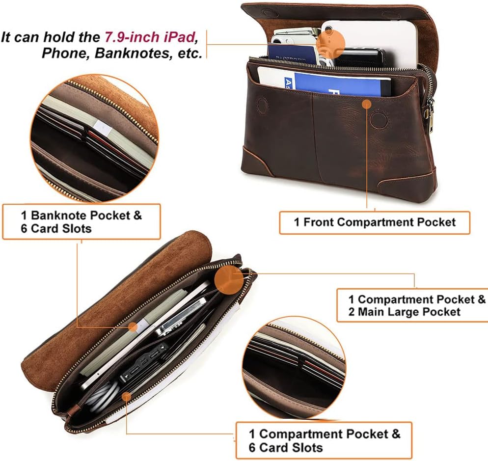 Contacts Herren Echtes Leder Ausweis Handyhalter Reissverschluss Coin Key Clutch Geldbörse Handtasch