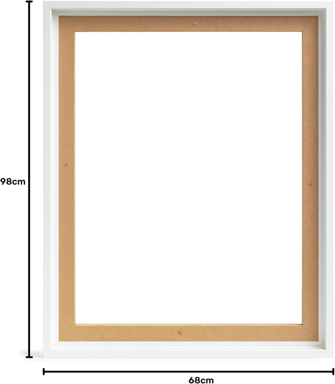Stallmann Design Schattenfugenrahmen 68x98 cm weiss, Bilderrahmen für Leinwandbilder auf Keilrahmen,