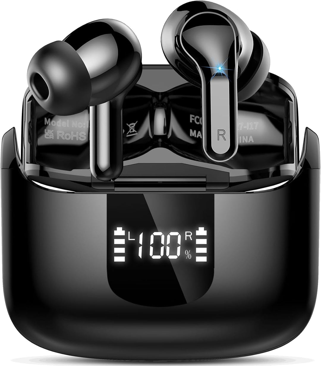 Bluetooth 5.4 Kopfhörer, 50Std 3D-Stereo Kopfhörer Kabellos Bluetooth, Tiefer Bass Wireless Earbuds,