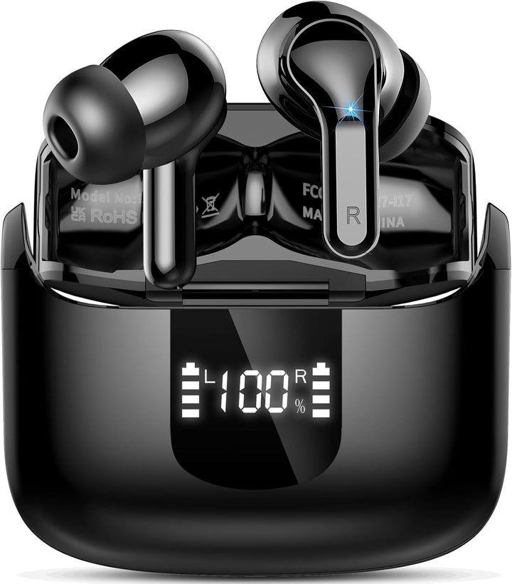 Bluetooth 5.4 Kopfhörer, 50Std 3D-Stereo Kopfhörer Kabellos Bluetooth, Tiefer Bass Wireless Earbuds,