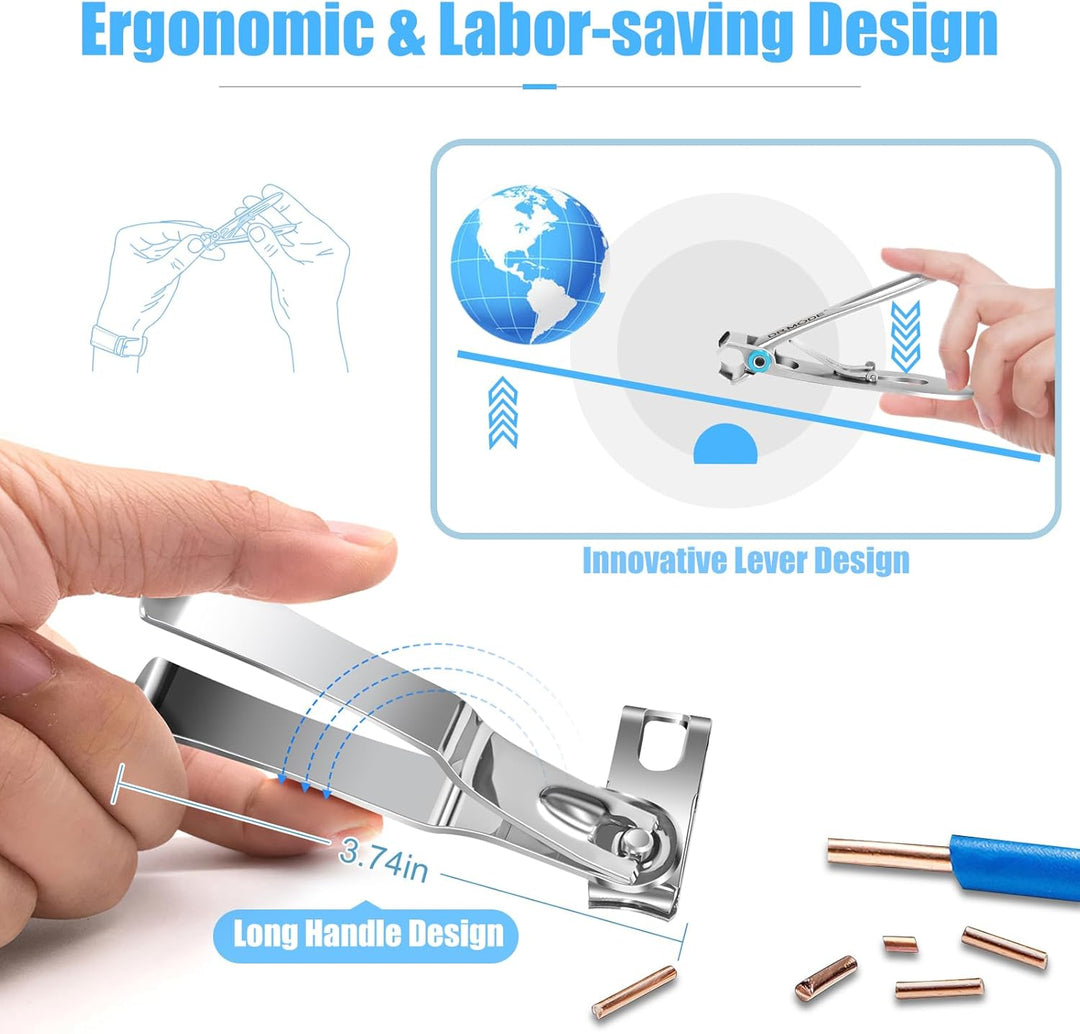 DRMODE Nagelknipser Set, Zehennagelknipser für dicke Nägel mit breiter Backenöffnung und scharf gebo