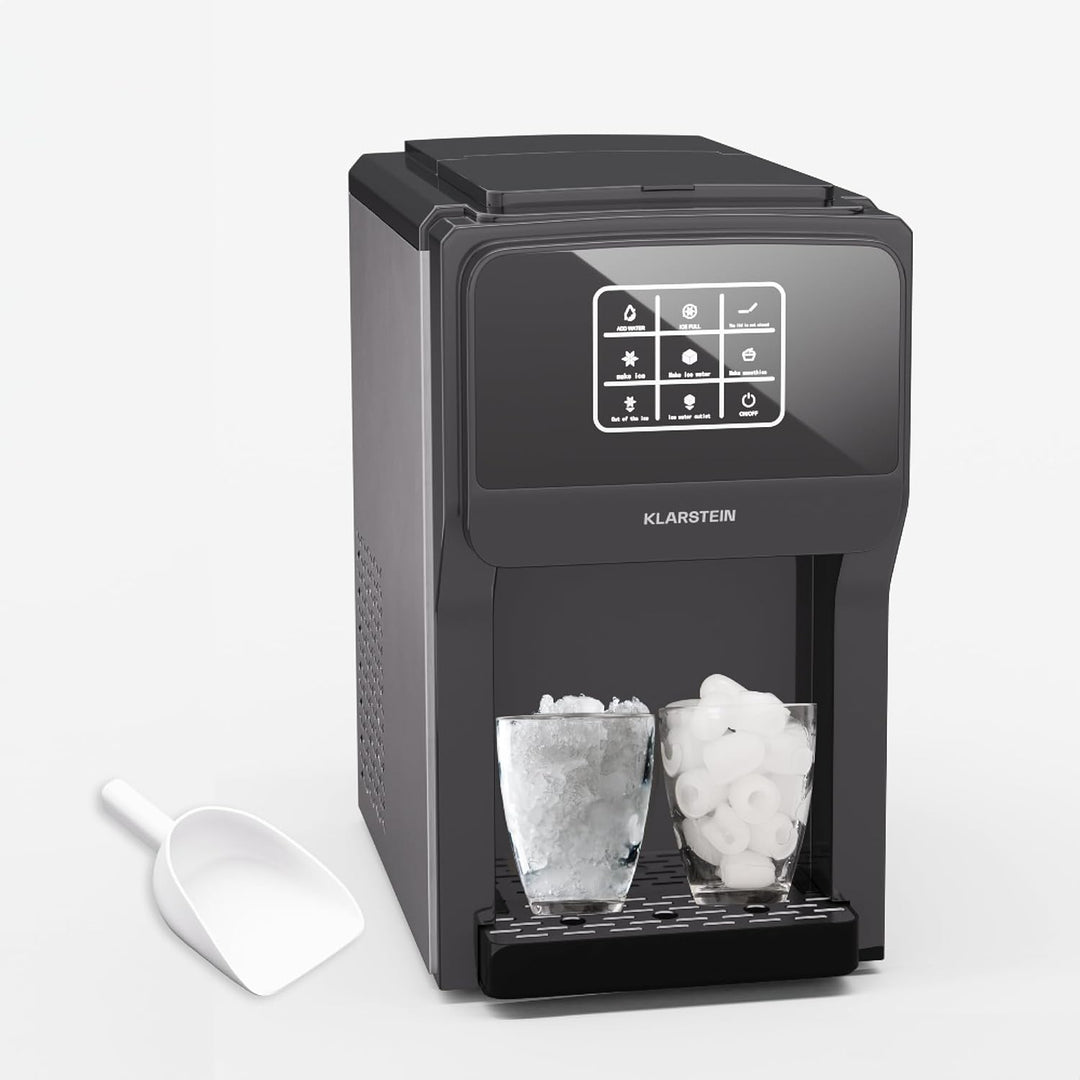 Klarstein ArcticBlend 3in1 Eiswürfelmaschine – 20 kg/24 h, Kugeleis & Crushed Ice, Wasserspender, 6-