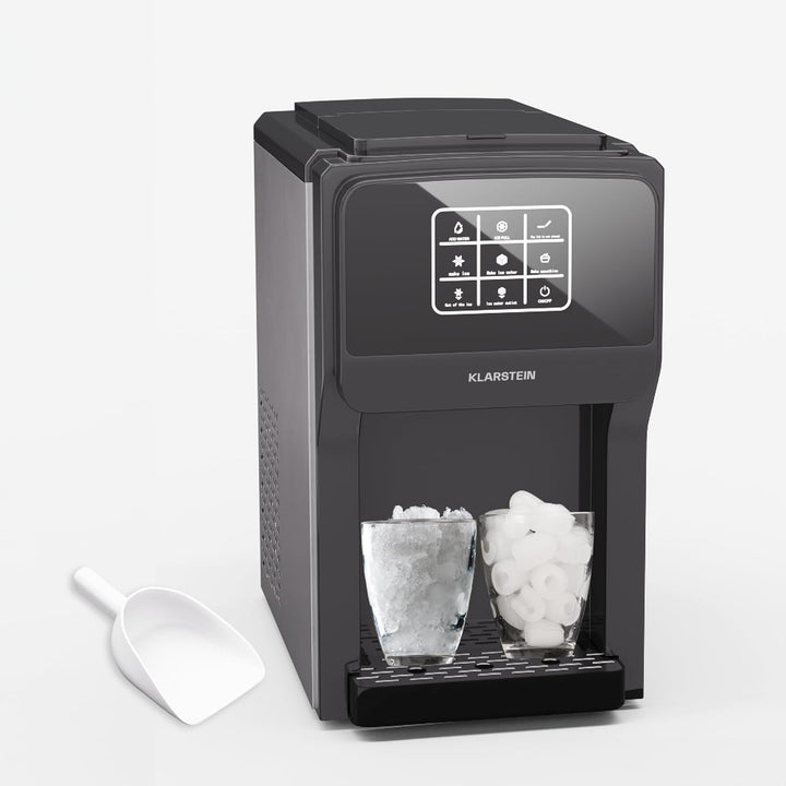 Klarstein ArcticBlend 3in1 Eiswürfelmaschine – 20 kg/24 h, Kugeleis & Crushed Ice, Wasserspender, 6-