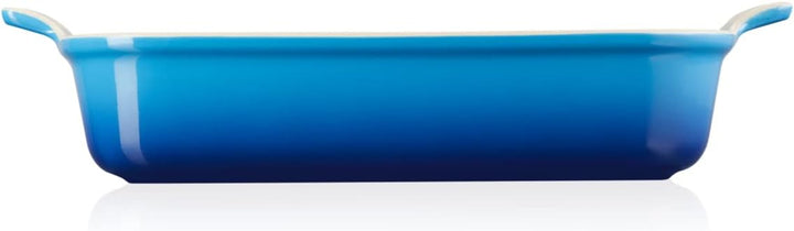 Le Creuset Rechteckige Auflaufform Tradition aus Steinzeug, 32 cm, 2.31 kg, Azure, 71102322200001 Az