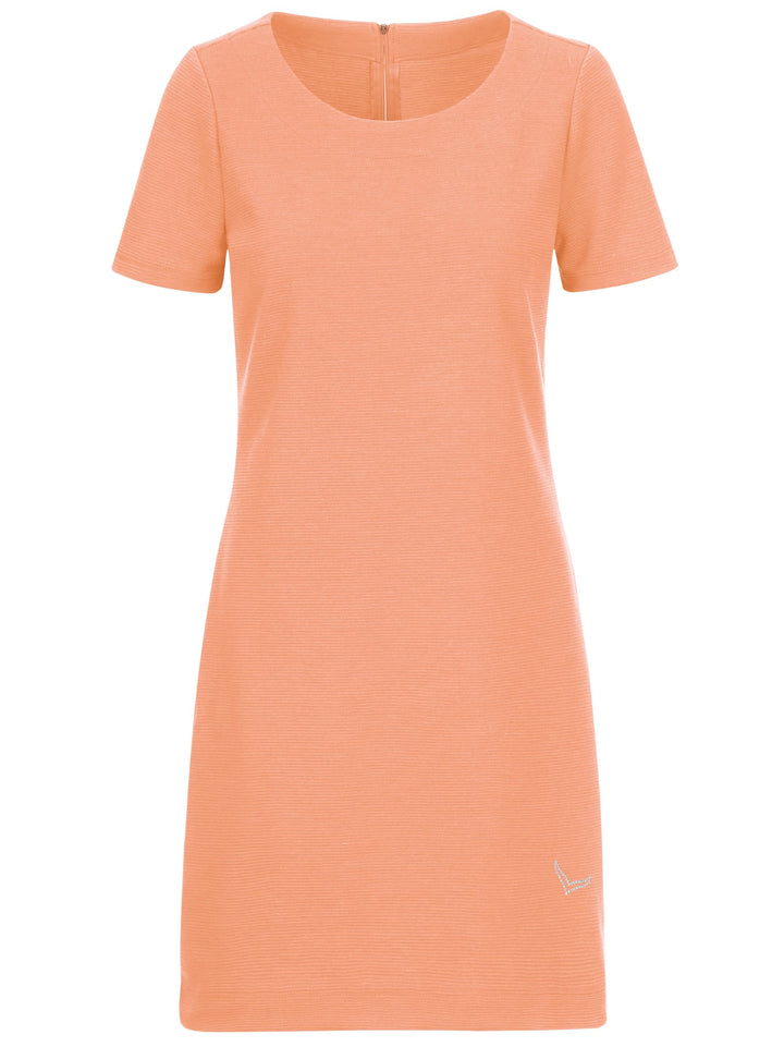 Trigema Halbarm Kleid mit Kristallsteinen, Aprikose
