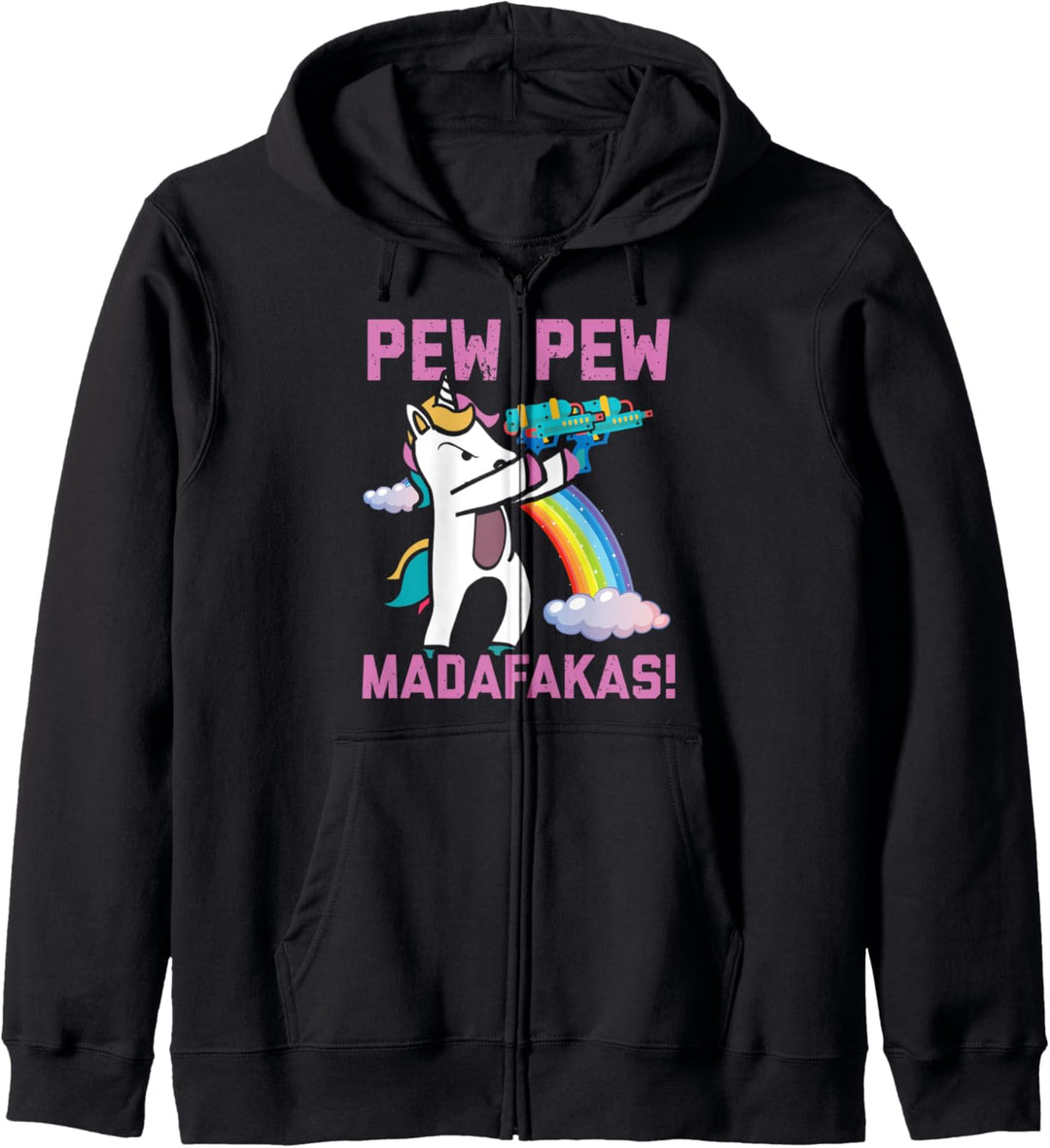 Pew Pew Madafakas Einhorn Gangster Meme Unicorn Kapuzenjacke