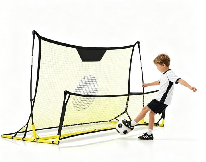 Fussball-Rebounder, 2-in-1Rebounder-Netz, 180 x 41cm klein & 180 x 140cm gross, Bounce Back Netz für
