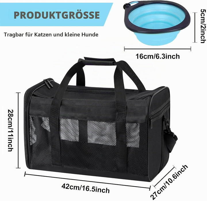 BYZESTY Transportbox Katze Hund Katzentransportbox Hundebox Faltbar Hundetransportbox Katzen Transpo