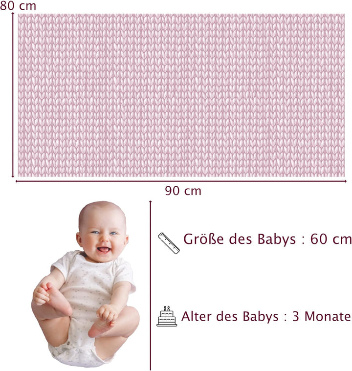 Strickset für Anfänger komplett mit Stricknadeln - Babydecke zum Selberstricken - Geschenkidee (Rosa