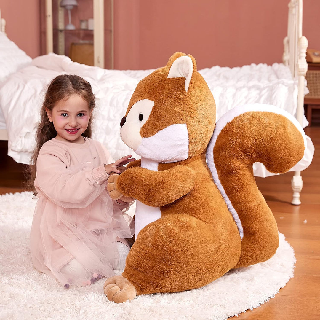 IKASA Gross Eichhörnchen Kuscheltier Riesen Stofftier,60cm Gross Plüschtier Riesige Plüsch Spielzeug