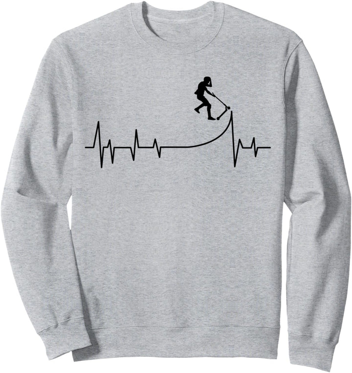 Scooter Roller Herzschlag Stunt Tretroller Kinder Junge Sweatshirt