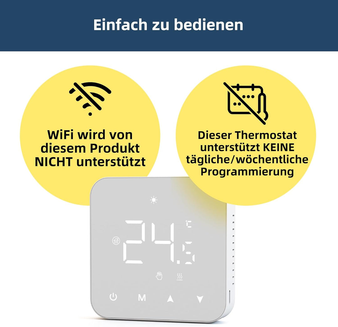 Beok Thermostat Heizung Digital, Programmierbarer Raumthermostat für Steuerung des Gaskessel und Was