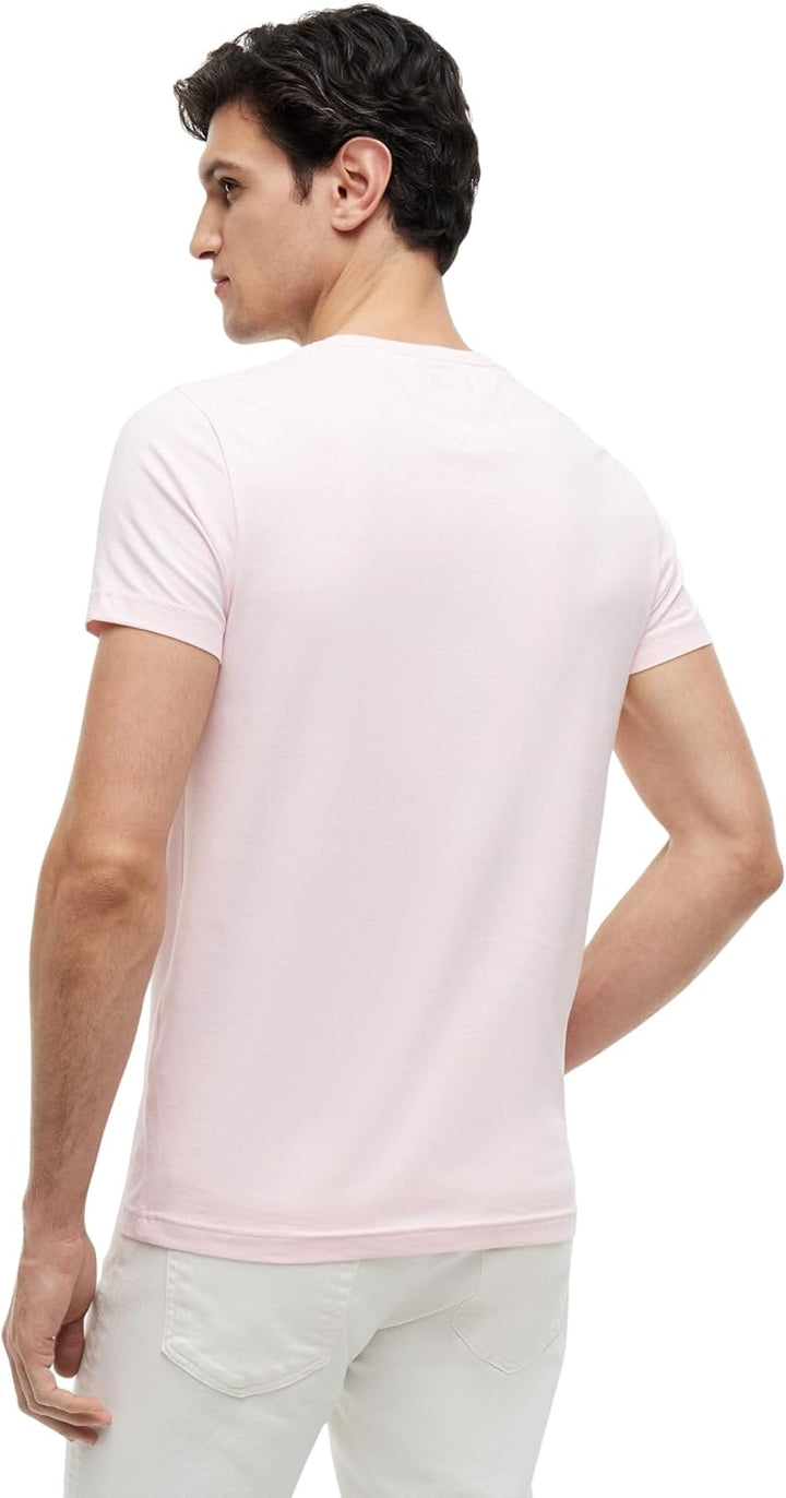 Tommy Hilfiger Herren T-Shirt Kurzarm Stretch Slim Fit Tee Rundhalsausschnitt XXL Pink (Pink Lily),