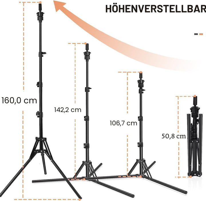 Mannequin-Kopfständer, 160 cm, verstellbarer Perückenständer, verstärktes Metall, Mannequinkopfständ