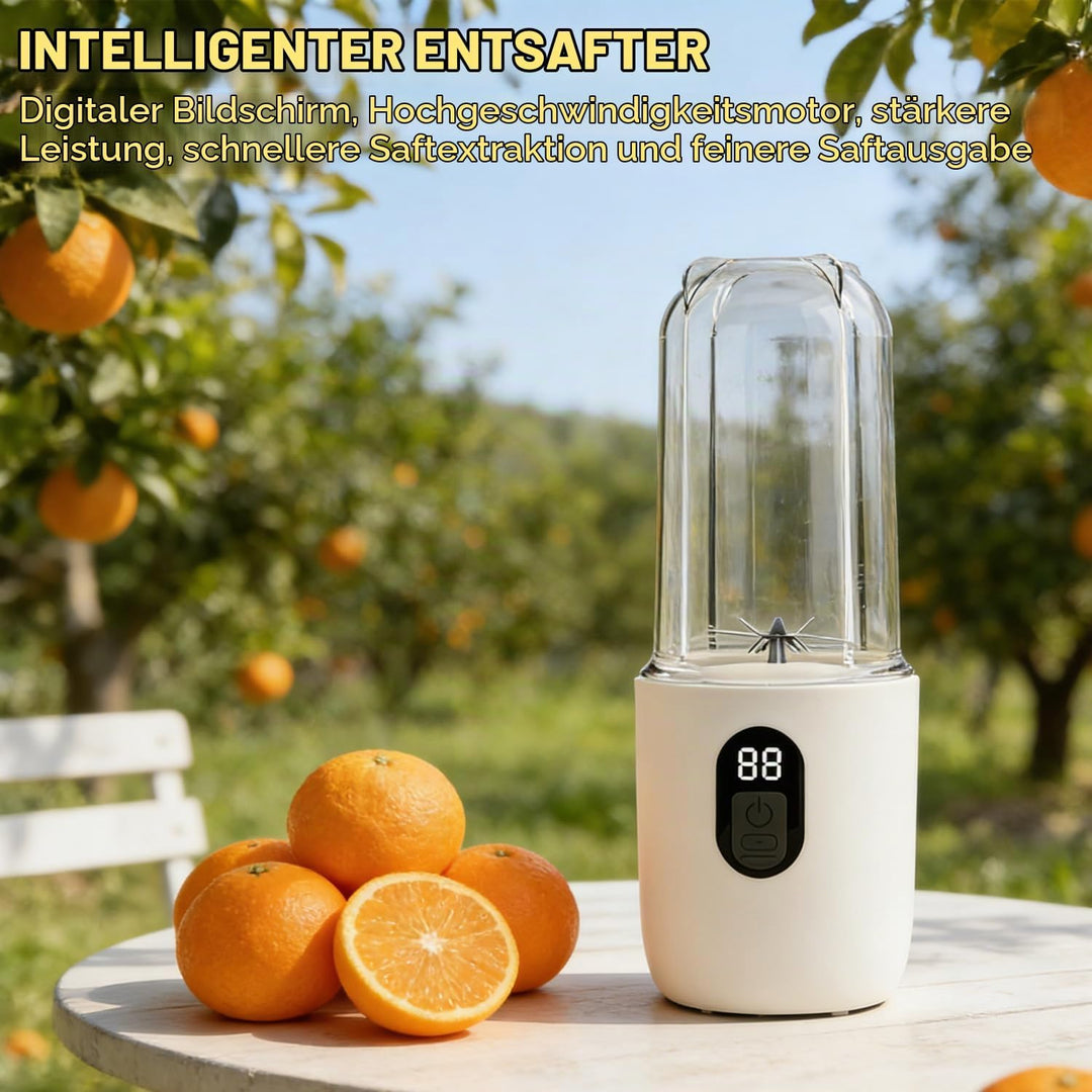 Tragbarer Mixer 500ML, Smoothie Maker to go mit Digitalanzeige &amp; 16-Blatt Klingen Edelstahl, USB Auf