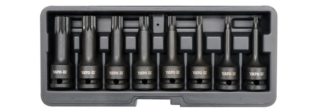 IMPACT BIT SOCKET SET SPLINE 8PCS 12