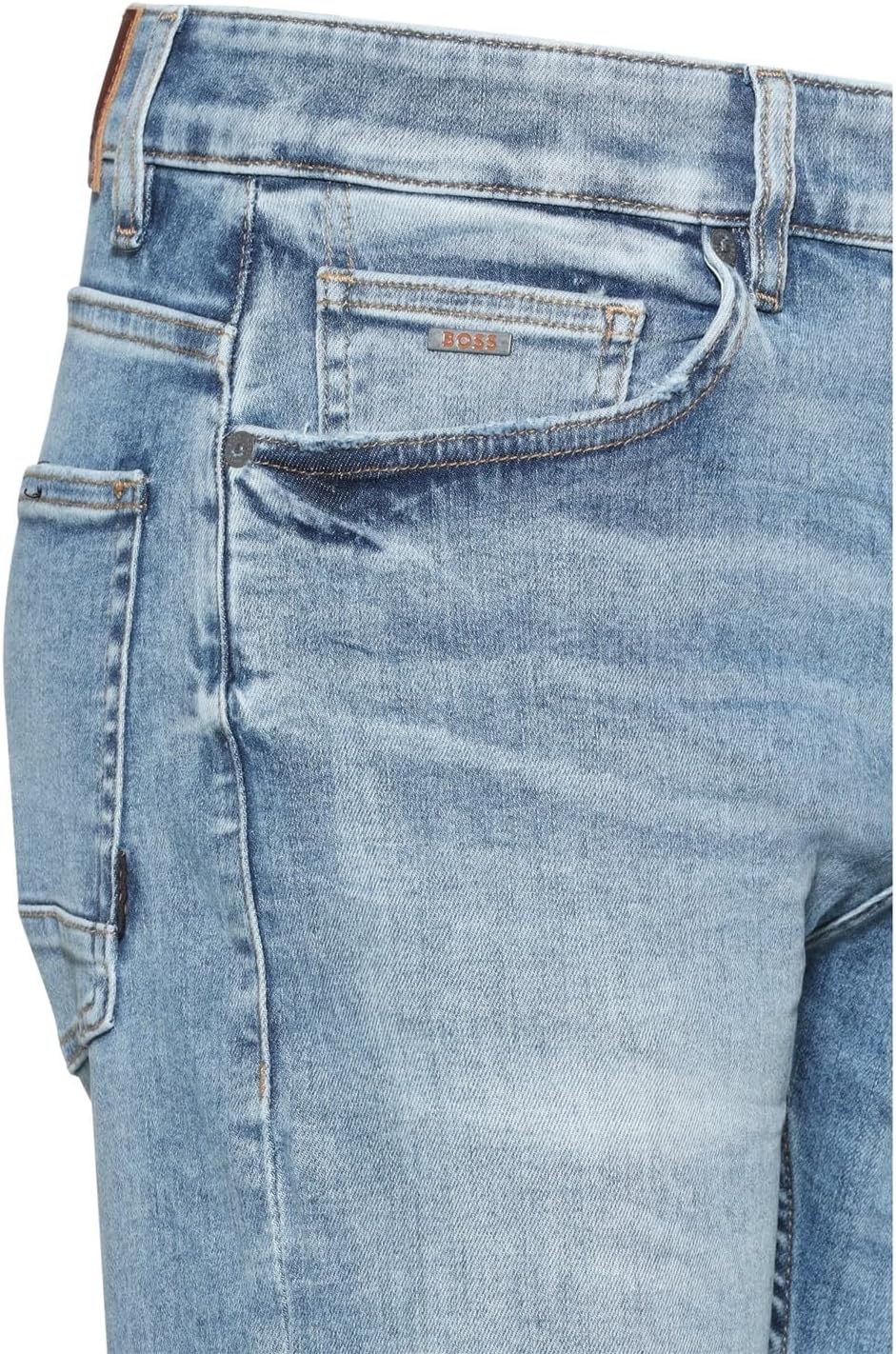 BOSS Herren Delaware BC-L-P Blaue Slim-Fit Jeans aus Super-Stretch-Denim 35W / 30L Light/Pastel Blue