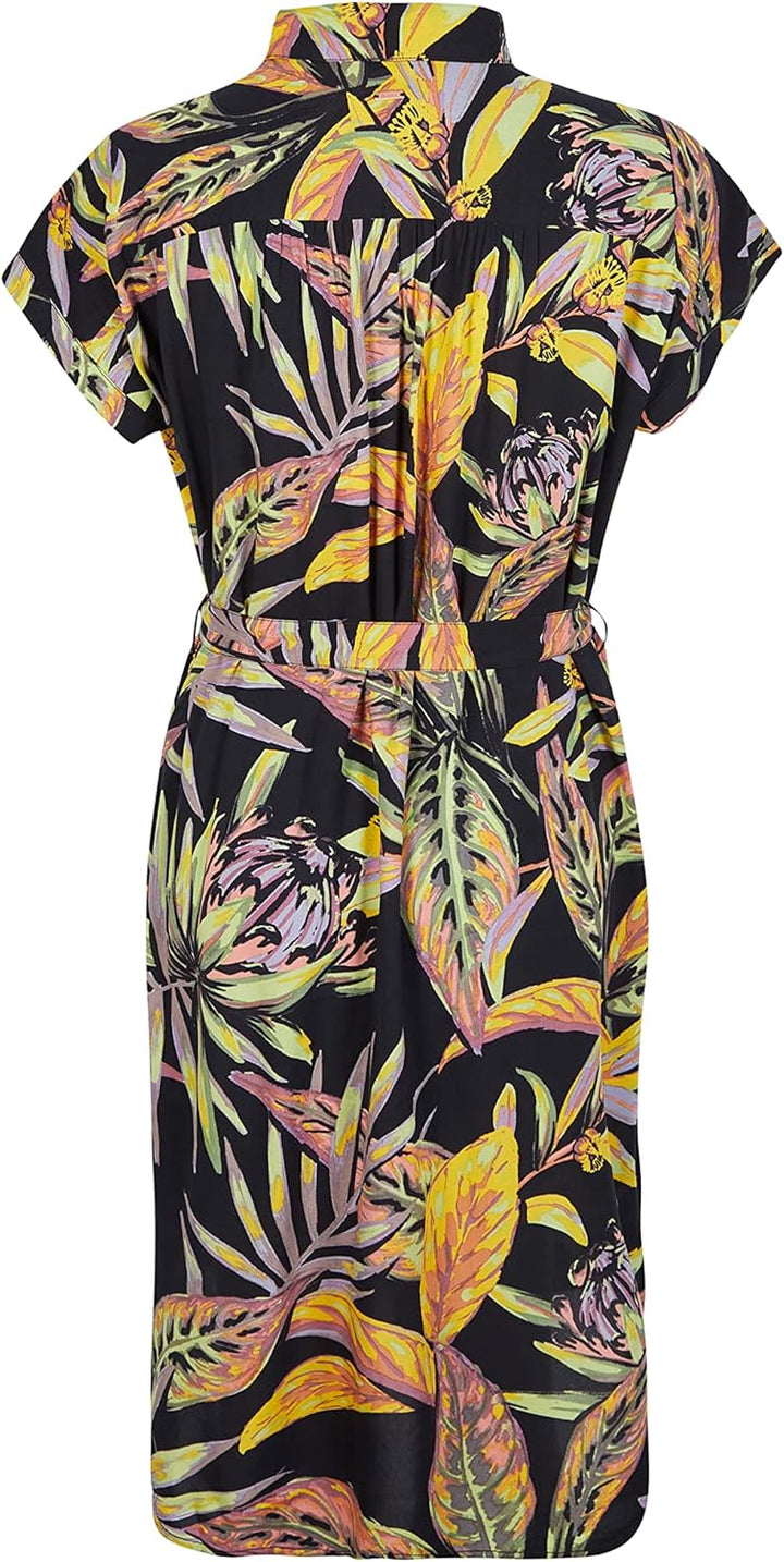 O'Neill Damen Cali Beach Shirt Lässiges Kleid L-XL 39033 Black Tropical Flower, L-XL 39033 Black Tro