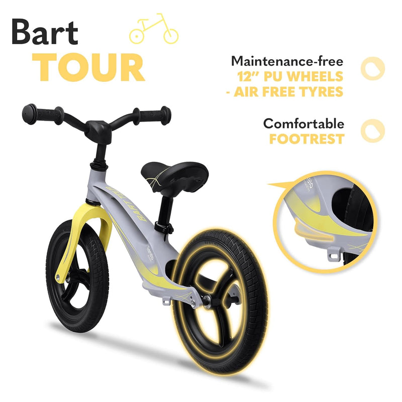 Lionelo Bart Tour Laufrad ab 2 Jahren bis 30 kg, Magnesiumrahmen, sportlicher Style, wartungsfreie P