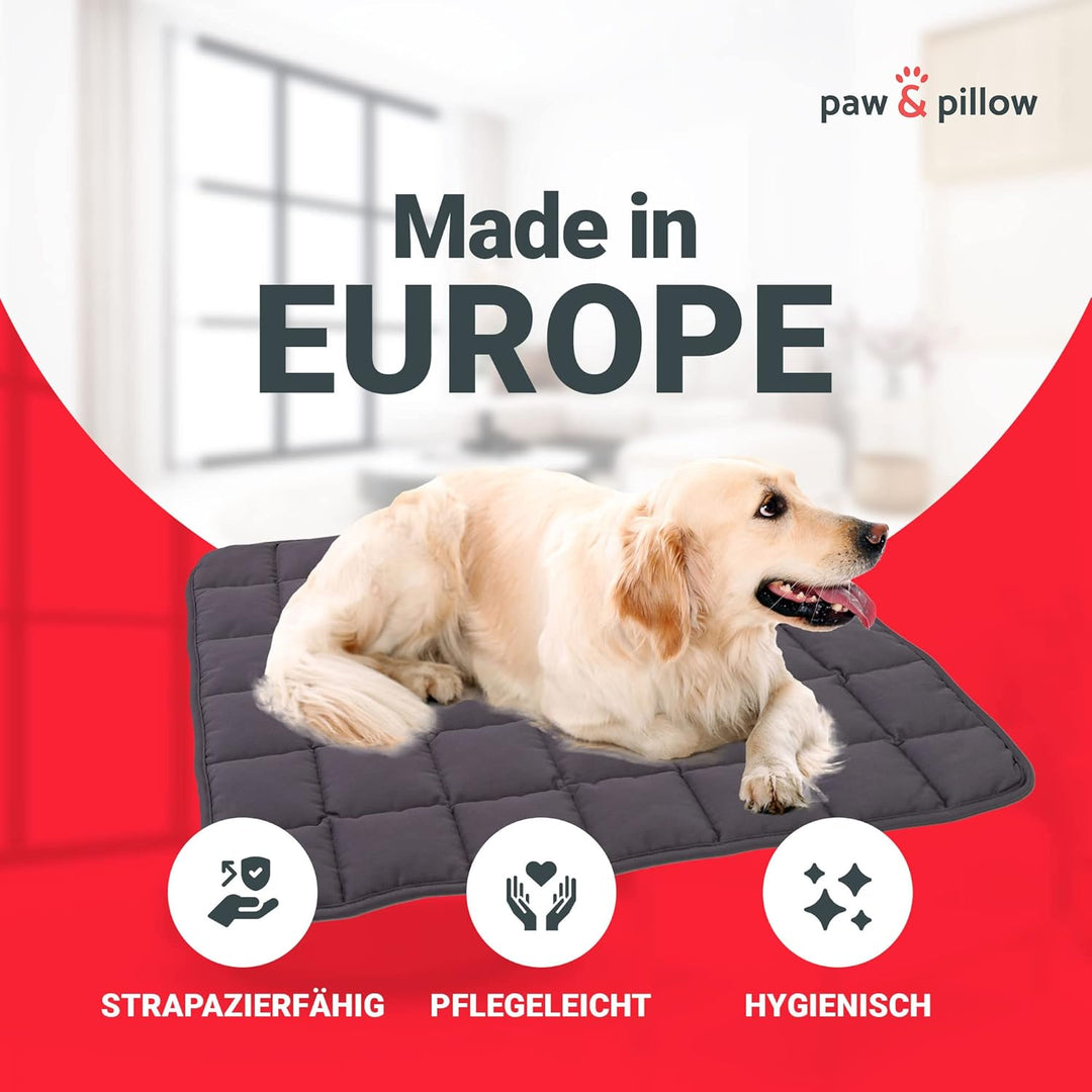 paw & pillow Hundematte für Auto, Indoor & Outdoor - Hundedecke Kratz und Kochfest bis 95° Grad, Grö