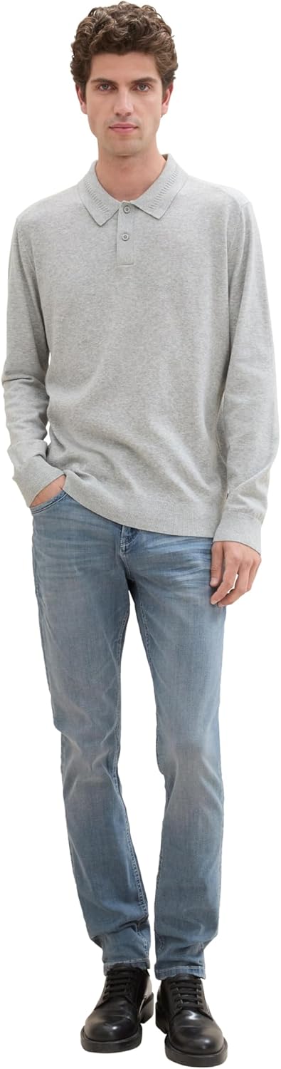 TOM TAILOR Herren Josh Regular Slim Jeans mit Stretch 29W / 30L 10161 - Light Stone Blue Grey Denim,