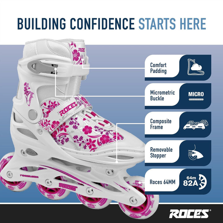 Roces Mädchen Inline-skates Compy 8.0 26-29 white/Violet, 26-29 white/Violet