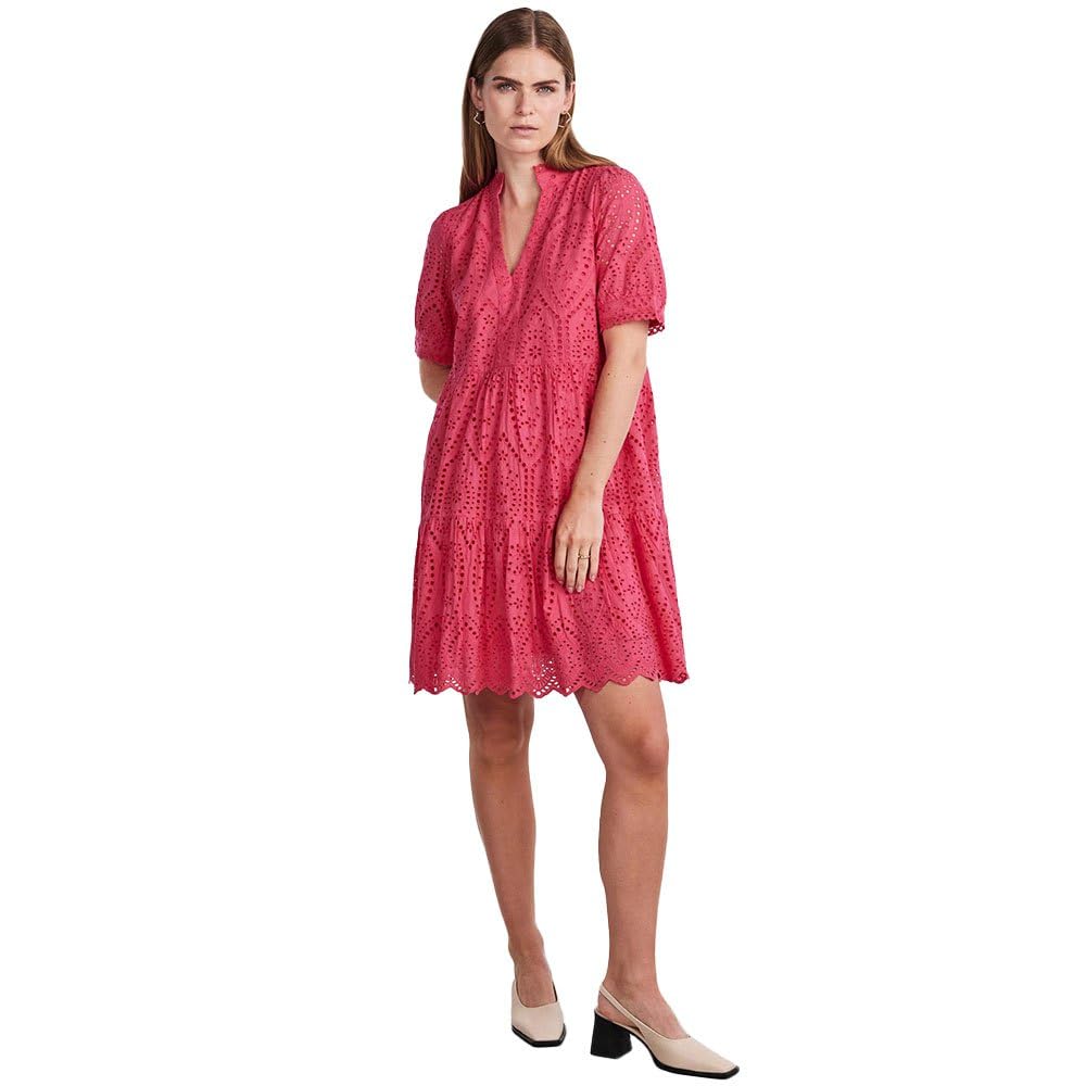 YAS Damen Yasholi Ss Dress S. Noos Kleid XS Raspberry Sorbet, XS Raspberry Sorbet