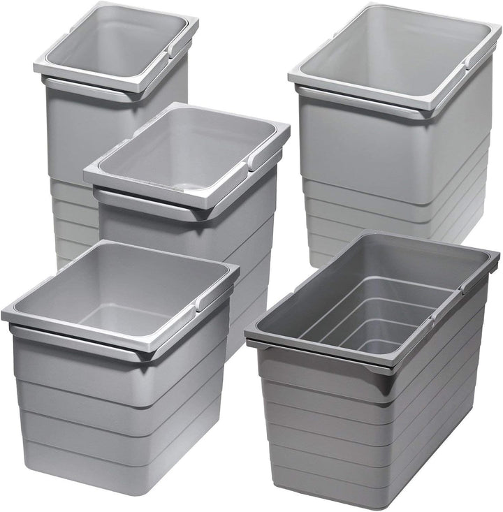 eins2vier Abfallsammler Höhe: 310 mm Volumen 17 Liter 230 x 306 mm alugrau 5060 Mülleimer Abfalleime