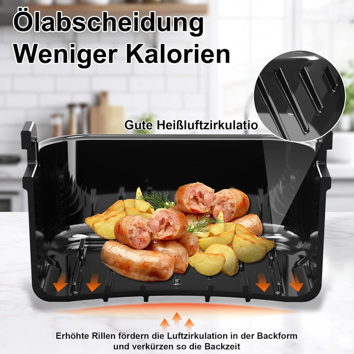 Airfryer Zubehör Silikonform Einsatz mit Deckel für Philips Airfryer 4000 Series Stacked Dual Basket