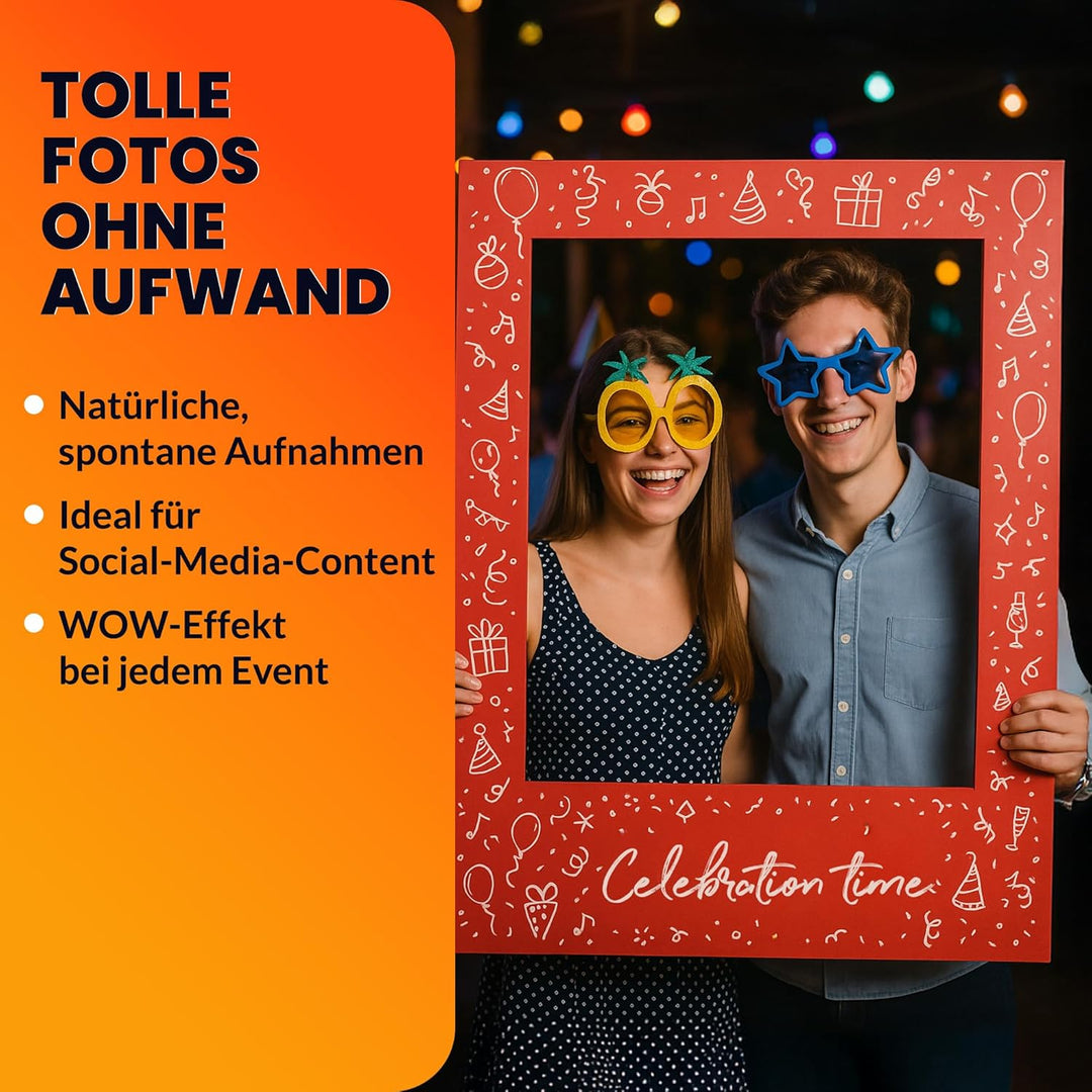 Personalisierter Selfie-Rahmen für Hochzeiten, Geburtstagsfeiern und andere Events – 95x67 cm, aus 9