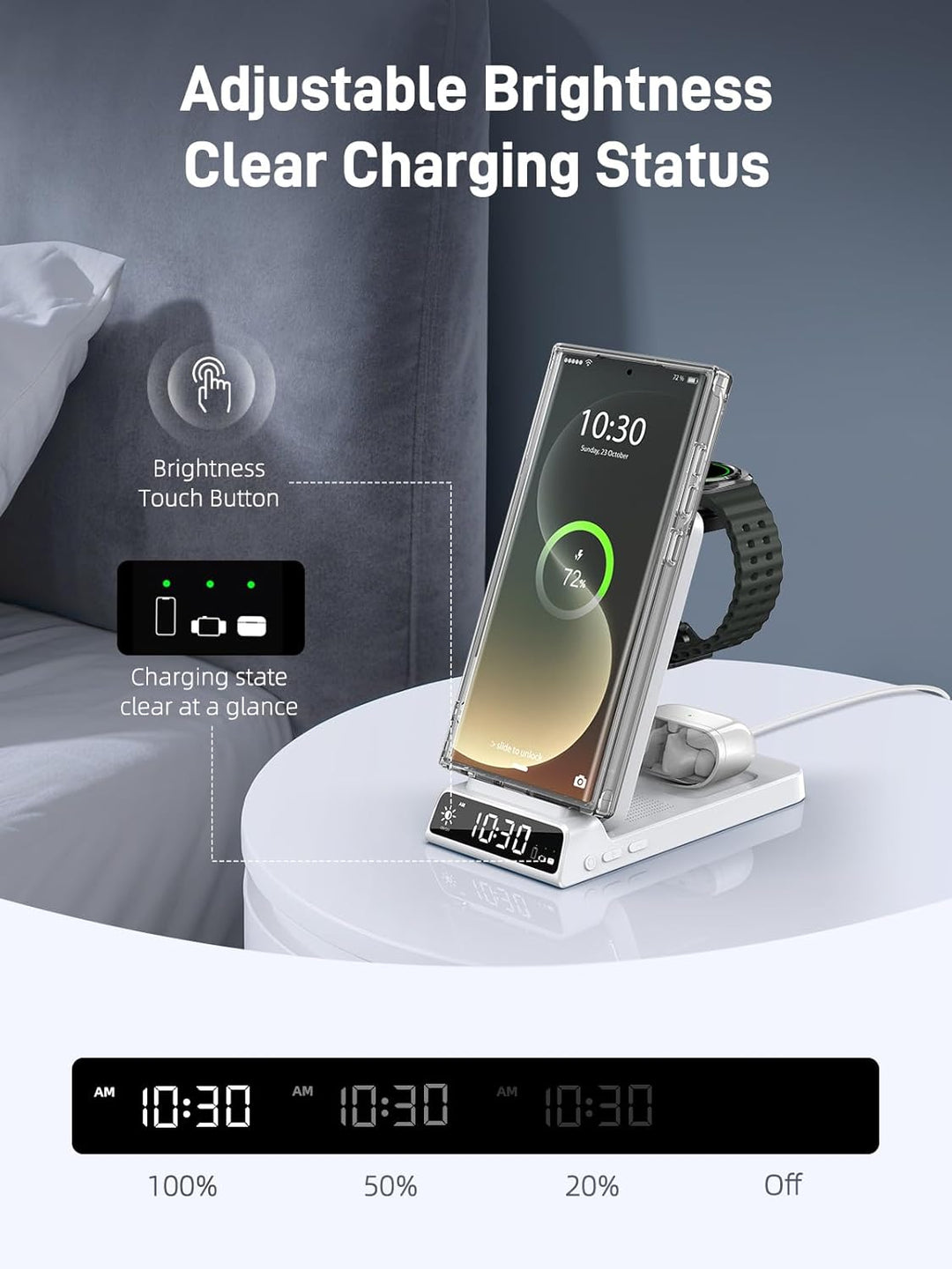 Magnetisches Kabelloses Ladegerät für Samsung, 3 in 1 Mag Safe Ladestation für Samsung Galaxy Z Fold