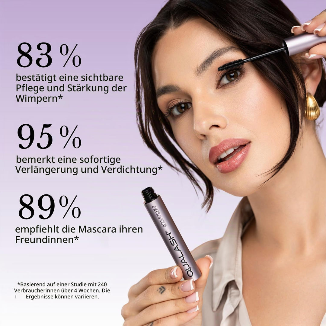 QUALASH® Mascara Duo Set mit Wimpernserum-Effekt – Volume Max &amp; Curl &amp; Lift (2×10 ml) | Schwarze Wim