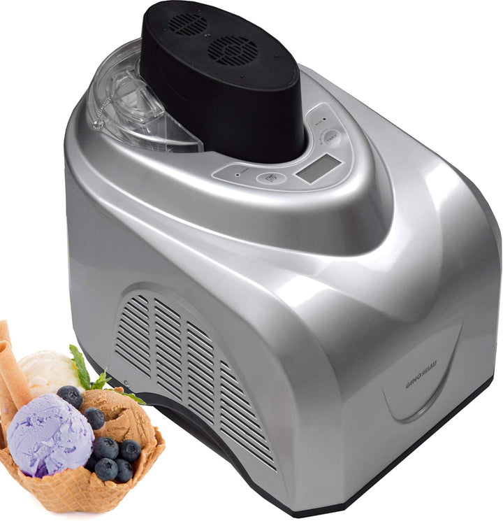 Syntrox Germany Eismaschine mit Kompressor-Frozen Yogurt-Milchshake Maschine-Flaschenkühler Gino Gel