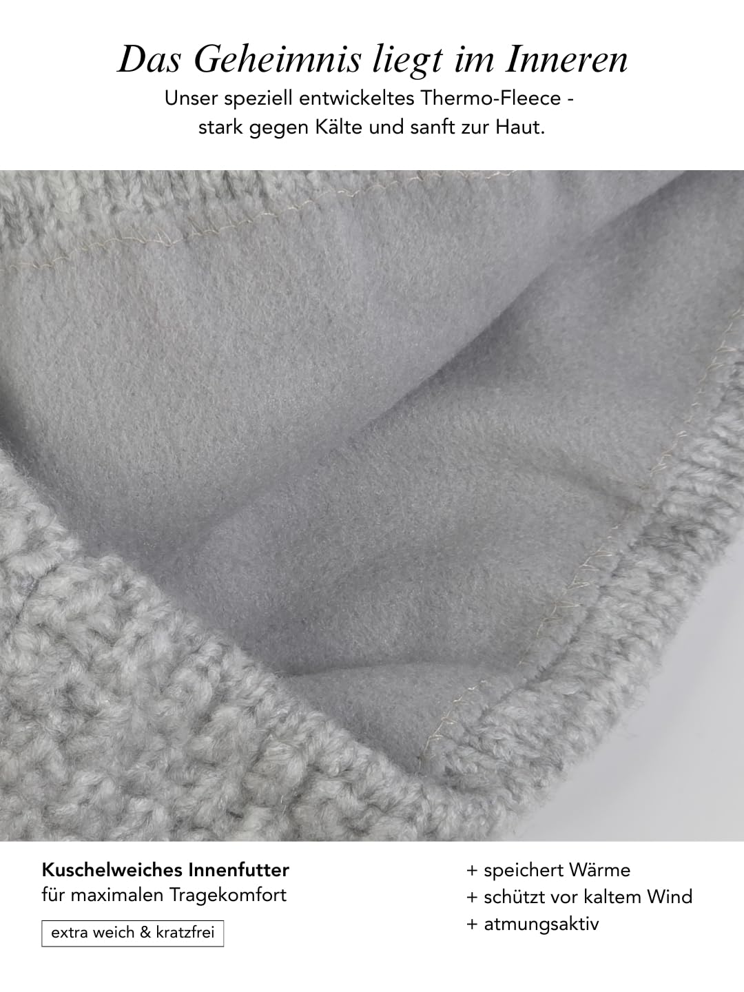 Baesics Stirnband Grau für Damen & Herren – warme & elastische Unisex Ohrenwärmer mit Fleecefutter -