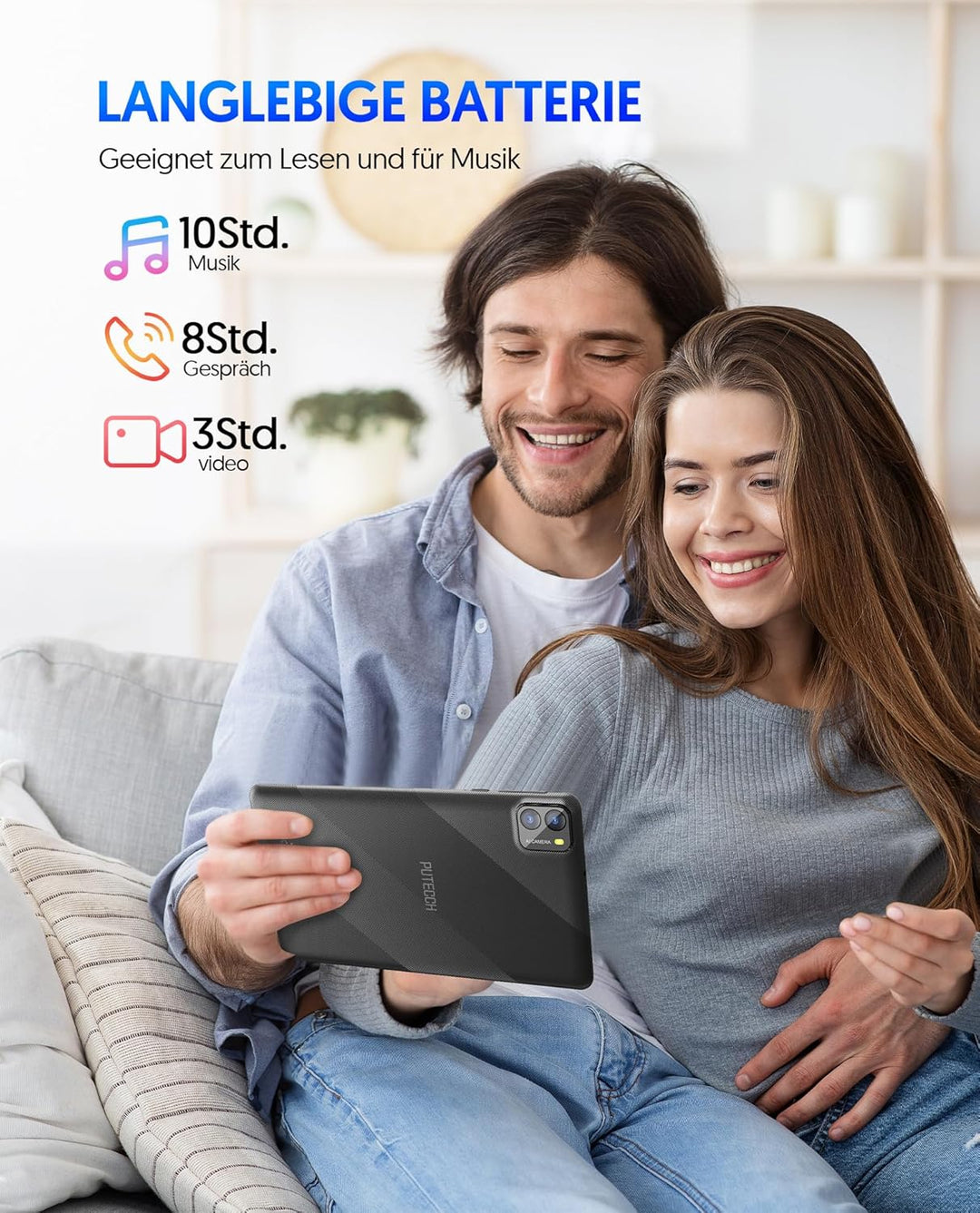 BAKEN 7 Zoll Tablet, Android 14 Tablet with 8GB RAM+64GB ROM 1 TB Erweiterung, Qcta Core Prozessor T