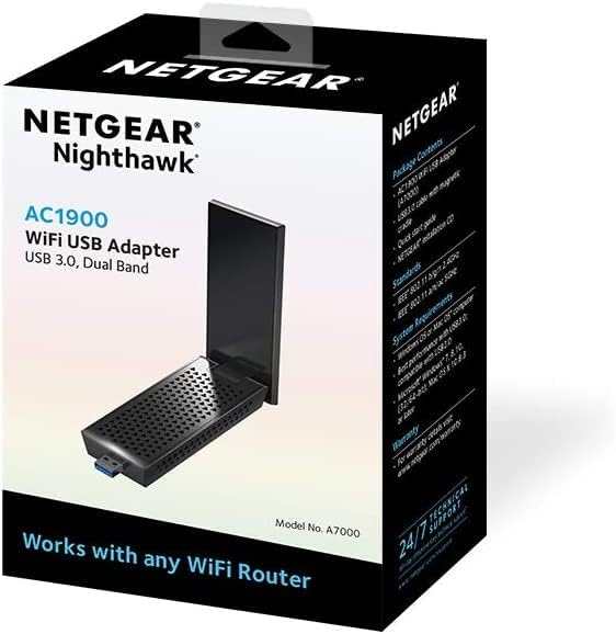 Netgear A7000 USB WLAN Stick AC1900 (USB 3.0 WLAN Adapter, Dual-Band 5 + 2.4 GHz mit bis zu 1900 MBi