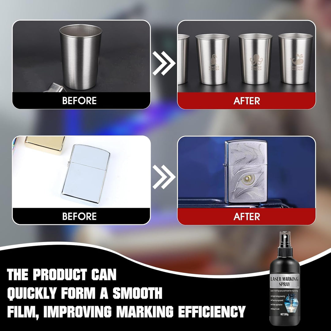 Laser Markierungsspray, Lasergravur Spray, Laser Marking Liquid, Lasermarkierungsflüssigkeit, Geeign