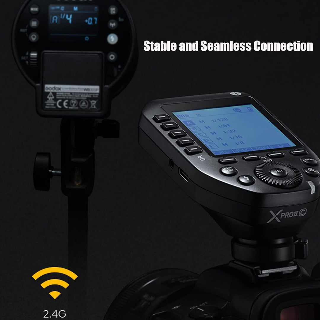 Godox XPro XProII-C Trigger für Canon, Godox Flash Wireless Transmitter TTL 2.4G HSS 1/8000S Bluetoo