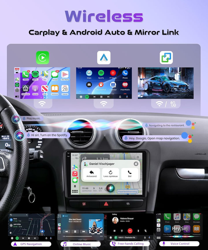 Rimoody 4G+64G Android Autoradio für Audi A3 S3 RS3 8P 8VS 8PA Wireless Carplay Android Auto, 9 Zoll