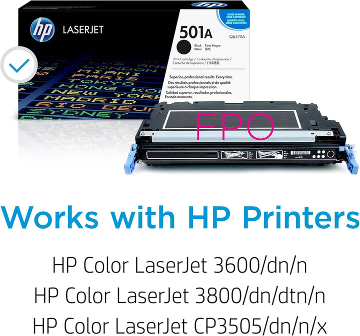 Hewlett-Packard HP 501A (Q6470A) Schwarz Original Toner für HP Color Laserjet 3600, CP3505, Laserjet
