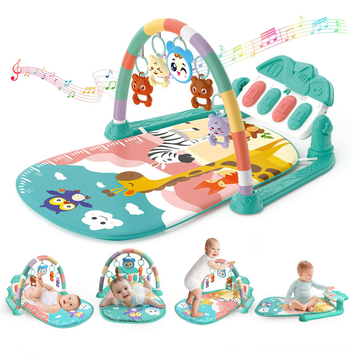 KalaDuck Spielbogen Baby 0-6 Monate, Spielmatte Baby mit Einstellbare Klaviermusik und Rasseln, Lauf